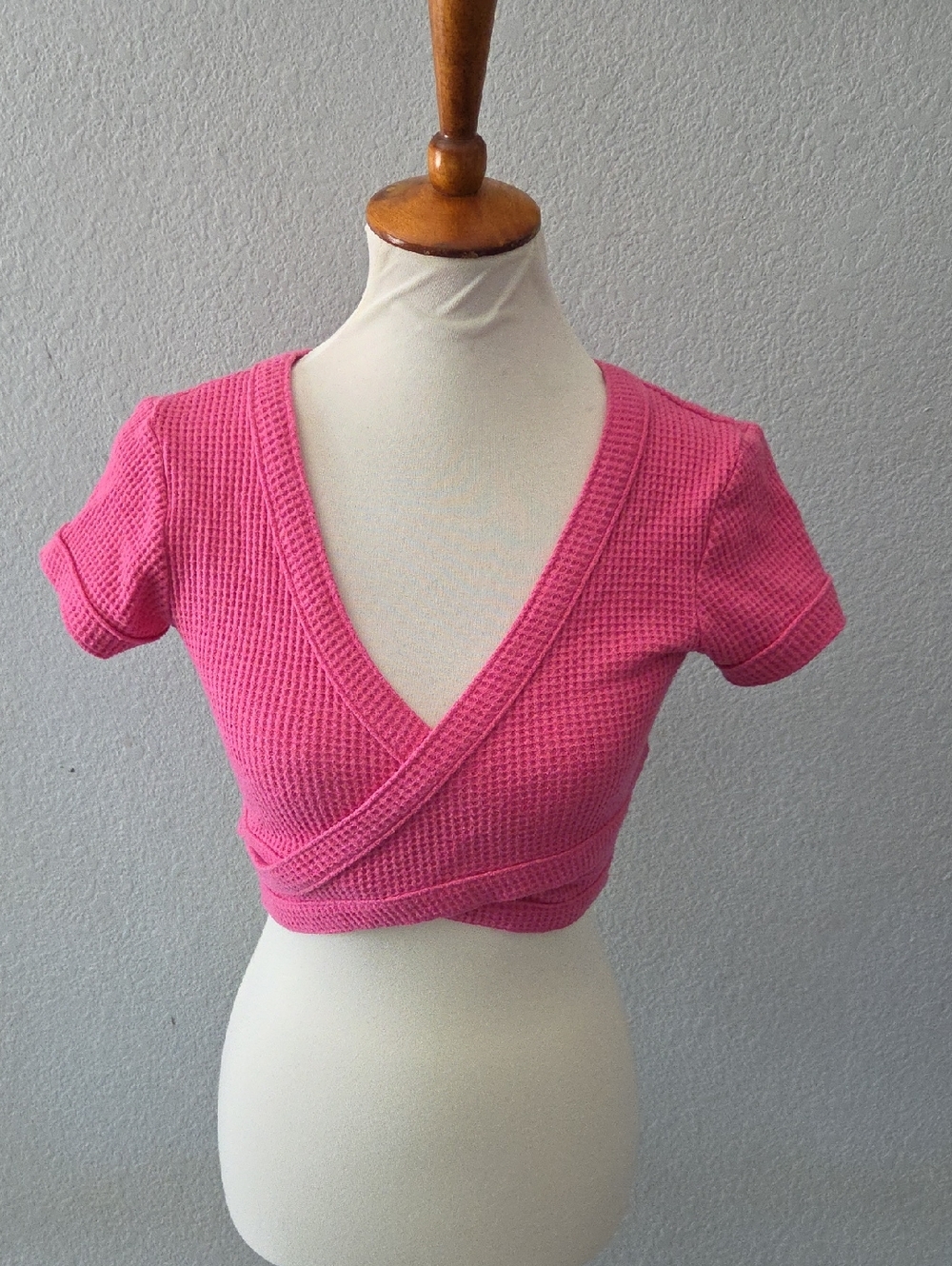 Urban Outfitters Hot Pink Cropped Wrap Top